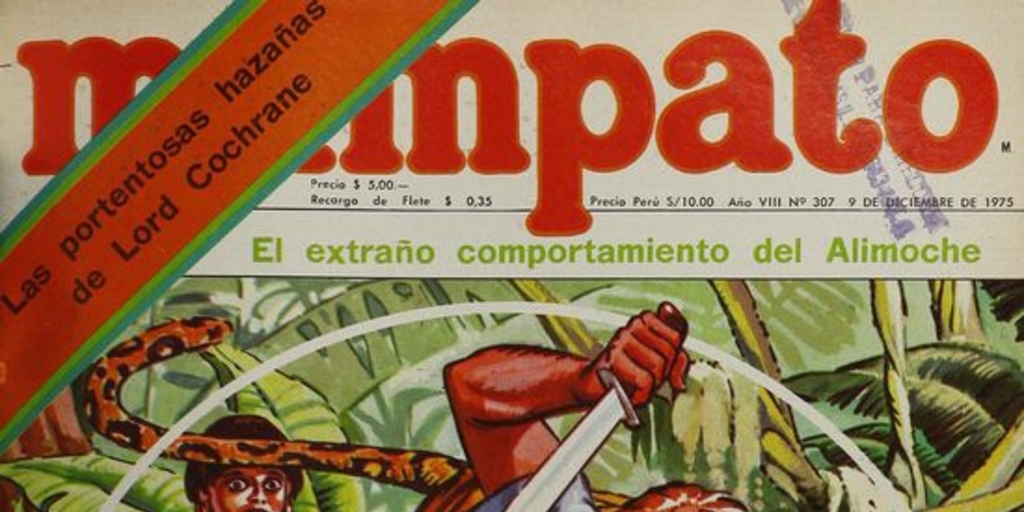 Portada con ilustración de Lincoln Fuentes, 1975.Mampato (307): 1, 9 de diciembre, 1975.