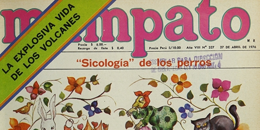 Portada con ilustración de Ricardo Güiraldes, 1976.Mampato (327): 1, 27 de abril, 1976.