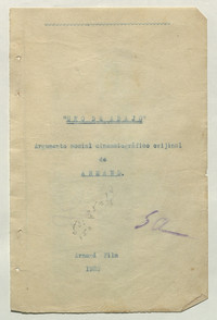 Uno de abajo. Argumento social cinematográfico orijinal de ARMAND [manuscrito]