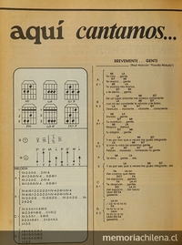 "Aquí cantamos todos. Canción Brevemente... gente", Mampato, (372): 40, 9 de marzo, 1977.