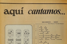 "Aquí cantamos todos. Canción Brevemente... gente", Mampato, (372): 40, 9 de marzo, 1977.
