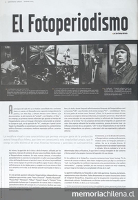 "El Fotoperiodismo"En: Patrimonio  Cultural (36): 4-5, invierno, 2005.