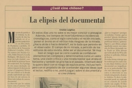 "La elipsis del documental"En: Patrimonio  Cultural (25): 10-11, otoño-invierno, 2002.