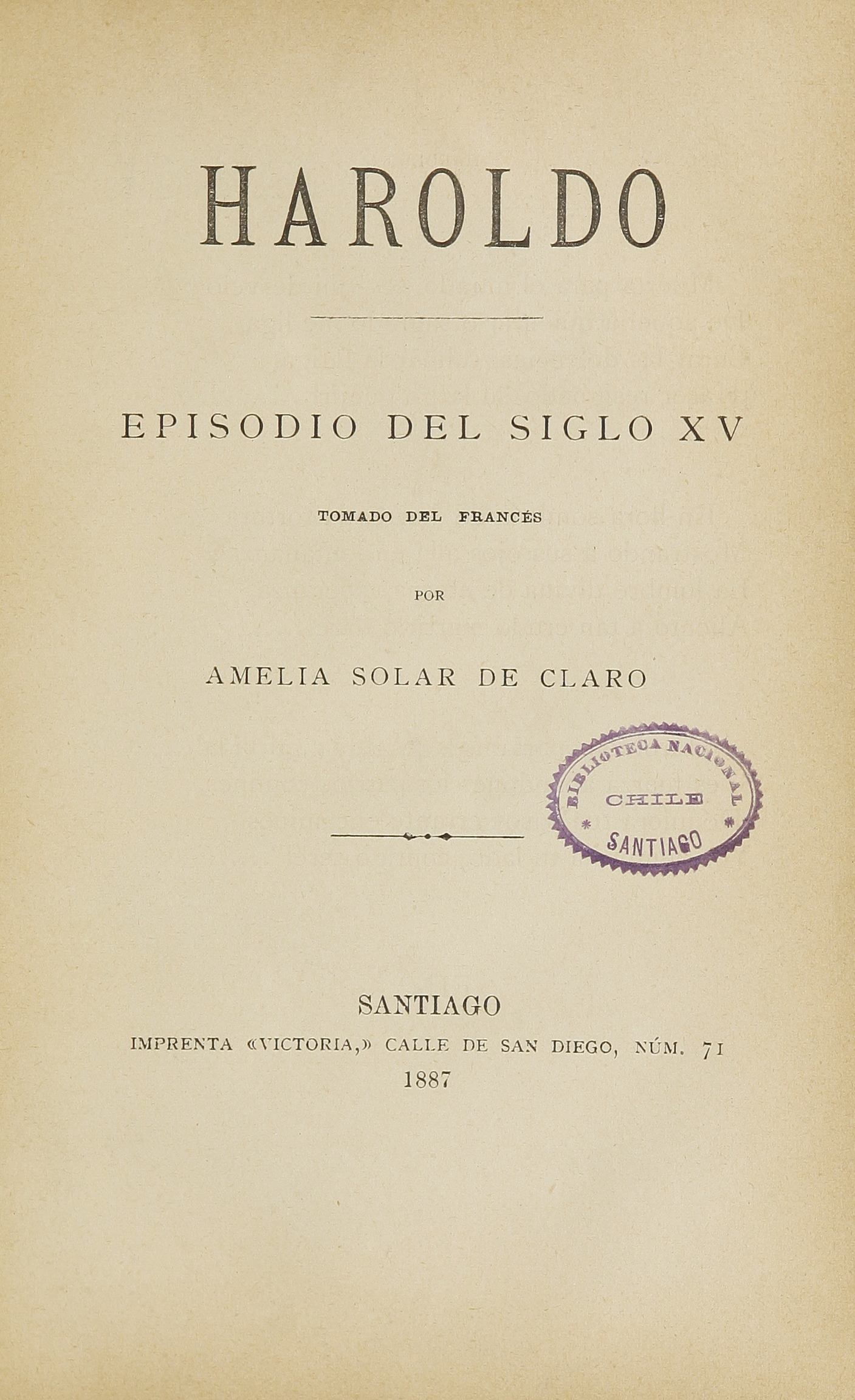 Haroldo :episodio del siglo XV, tomado del francés