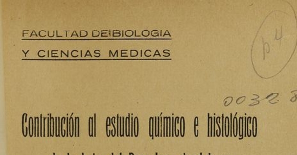 Contribución al estudio químico e histológico de la hoja del Psoralea glandulosa (culén). Santiago: [s.n.], 1932