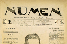 Numen. Año 1, número 2, 18 de noviembre de 1918