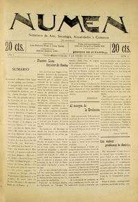 Numen. Año 1, número 6, 3 de enero de 1919
