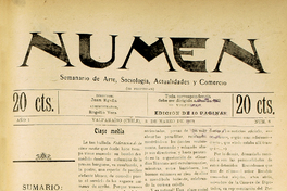 Numen. Año 1, número 8, 3 de marzo de 1919