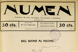 Numen. Año 1, número 11, 28 de junio de 1919