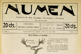 Numen. Año 1, número 13, 12 de julio de 1919