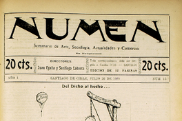 Numen. Año 1, número 15, 26 de julio de 1919