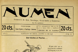 Numen. Año 1, número 18, 16 de agosto de 1919