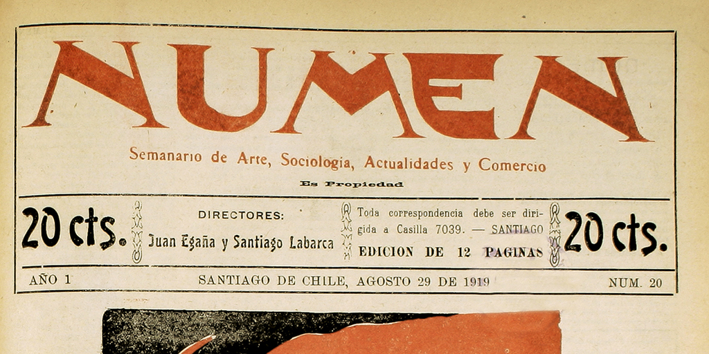 Numen. Año 1, número 20, 29 de agosto de 1919