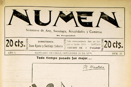 Numen. Año 1, número 23, 20 de septiembre de 1919