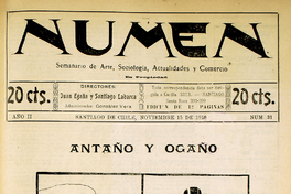 Numen. Año 2, número 31, 15 de noviembre de 1919