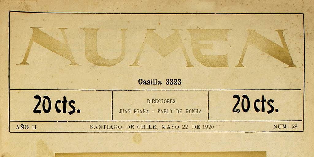 Numen. Año 2, número 58, 22 de mayo de 1920