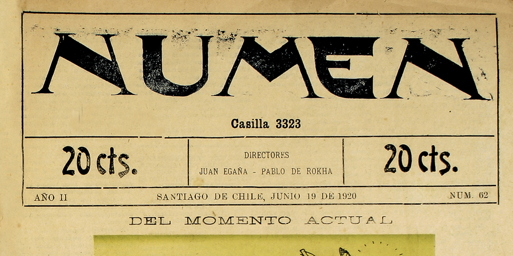 Numen. Año 2, número 62, 19 de mayo de 1920