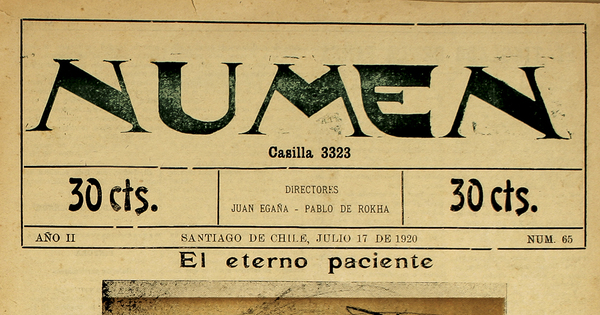 Numen. Año 2, número 65, 17 de julio de 1920