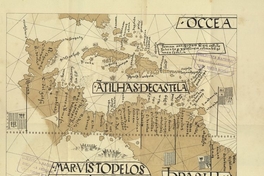 Portulan au commencement du 16eme siecle (1516?) attribué à Palestrina de MajorqueFuente: Gaffarel, Paul Louis Jacques. Nuñez de Balboa: la premiére traversée de l'Isthme Americain. Paris: Libr. de la Société Bibliographique, 1882