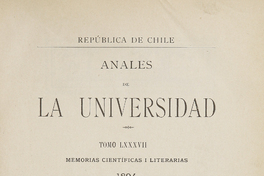 Anales de la Universidad de Chile. Tomo 87, mayo a octubre de 1894