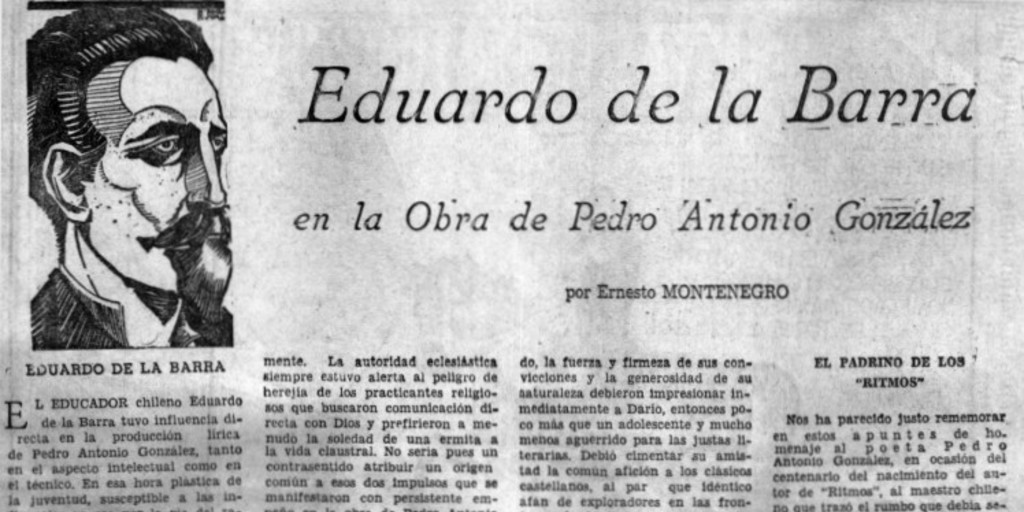 Eduardo de la Barra en la Obra de Pedro Antonio González