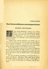 Escritores chilenos contemporáneos. Ernesto Montenegro.