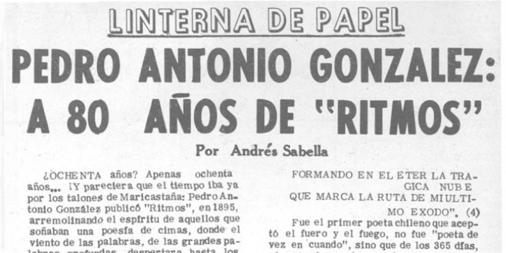 Pedro Antonio González: a 80 años de "Ritmos"