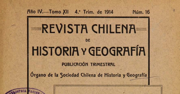 Actas de la Sociedad Chilena de Historia y Geografía