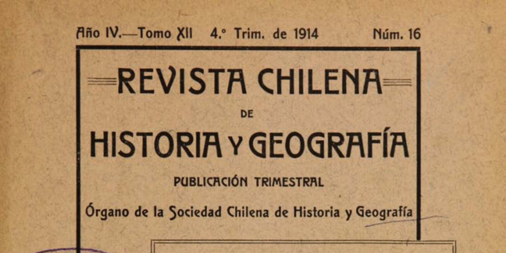 Actas de la Sociedad Chilena de Historia y Geografía