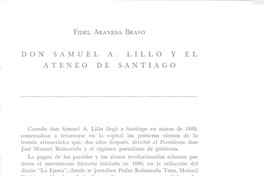 Don Samuel A. Lillo y El Ateneo de Santiago