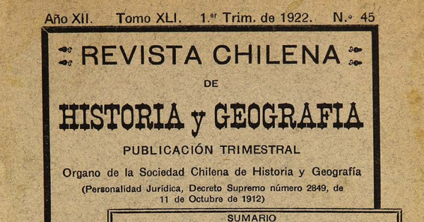 Actas de la Sociedad Chilena de Historia y Geografía