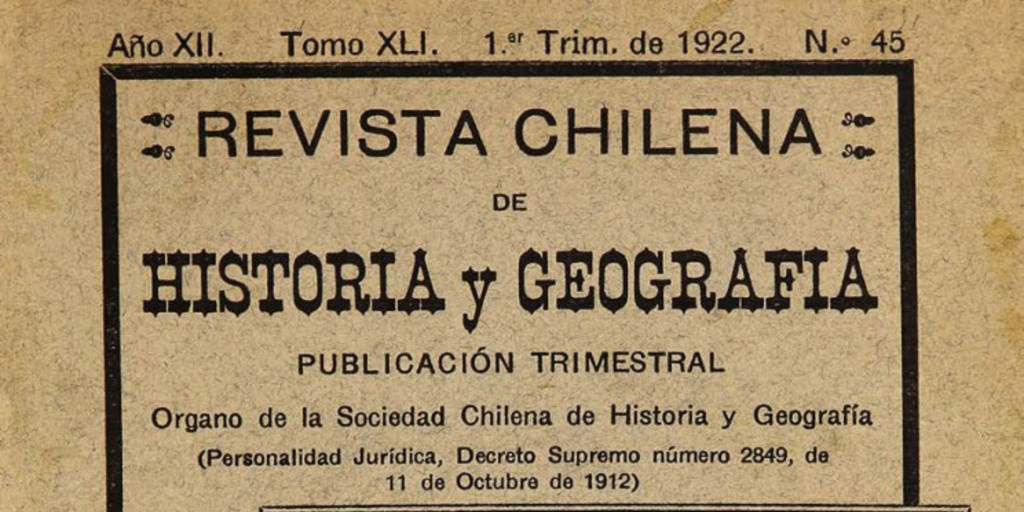 Actas de la Sociedad Chilena de Historia y Geografía