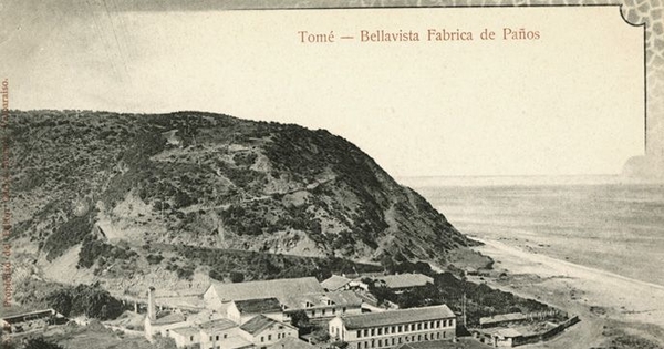 Pie de foto: Fábrica de Paños Bellavista, Tomé, 1915