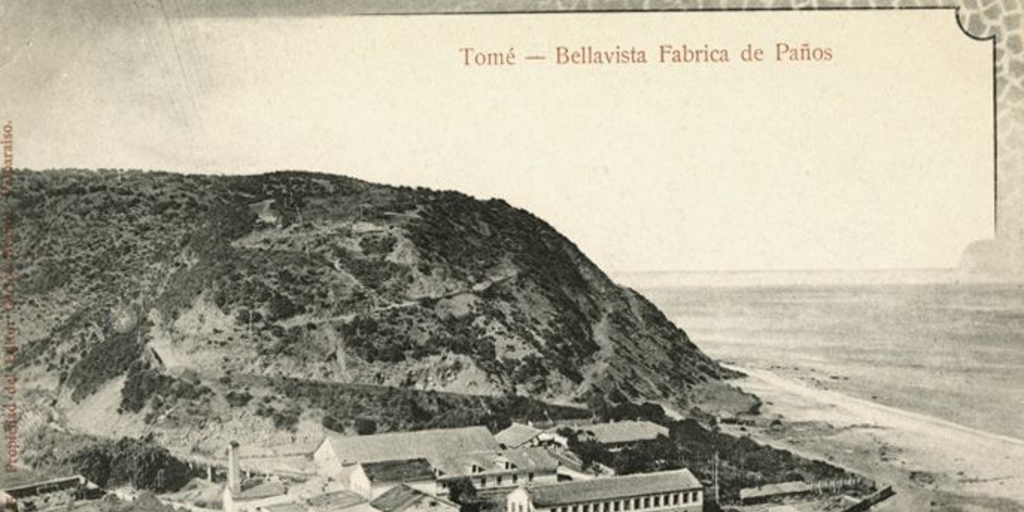 Pie de foto: Fábrica de Paños Bellavista, Tomé, 1915