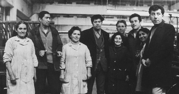  Pie de foto: Trabajadores Textil Oveja Tomé, 1971