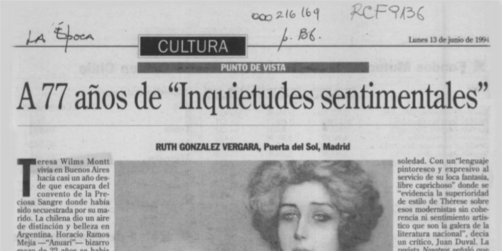 77 años de “Inquietudes sentimentales”