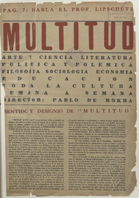 Sentido y designio de ‘Multitud’