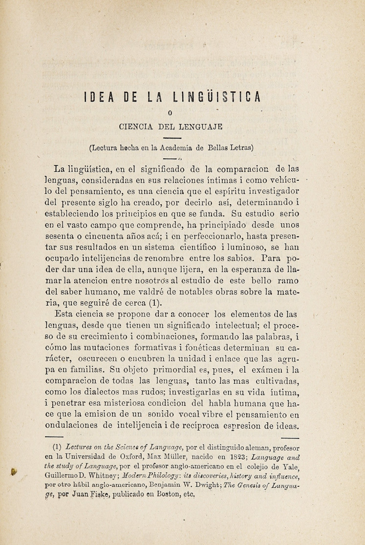 Idea de la Lingüística o Ciencia del lenguaje