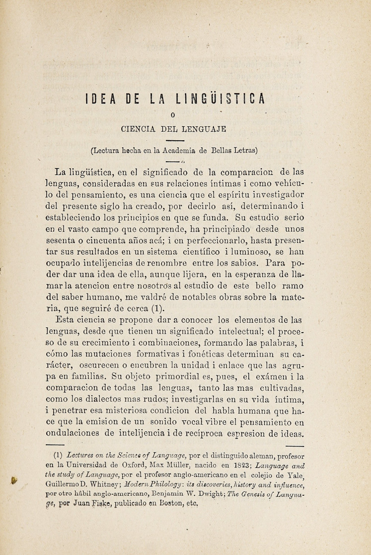 Idea de la Lingüística o Ciencia del lenguaje