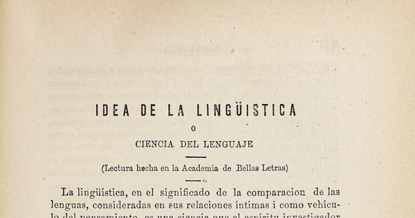 Idea de la Lingüística o Ciencia del lenguaje