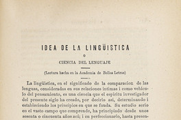 Idea de la Lingüística o Ciencia del lenguaje