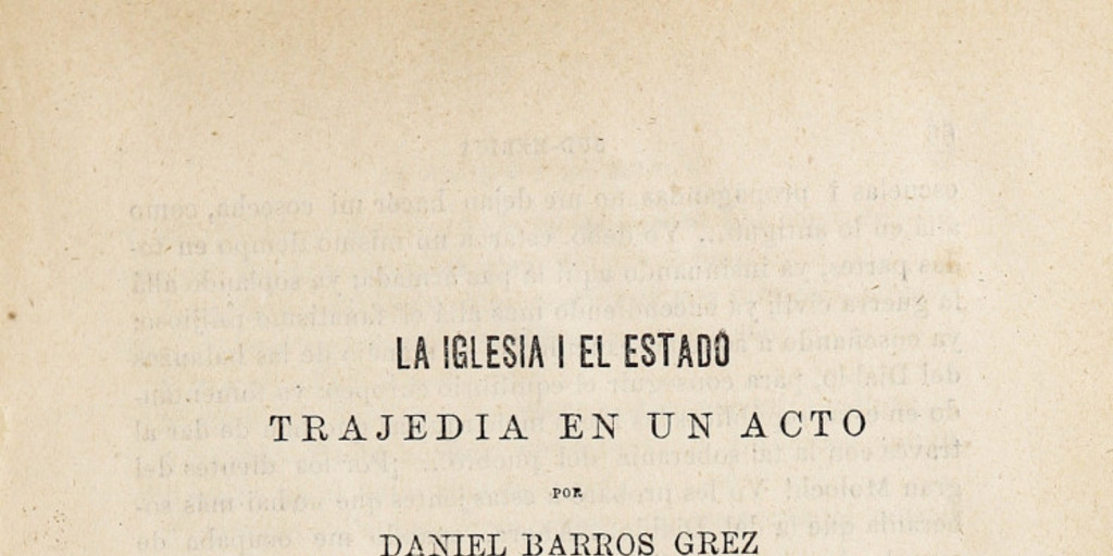 La Iglesia i el Estado (trajedia en un acto)