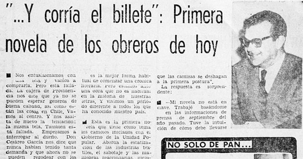 Y corría el billete: primera novela de los obreros de hoy