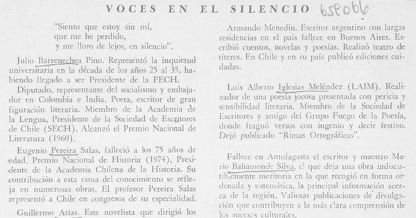 Voces en el silencio