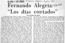 Fernando Alegría: "Los días contados"