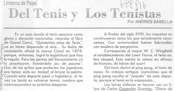 Del tenis y los tenistas