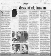 Masas, fútbol, literatura