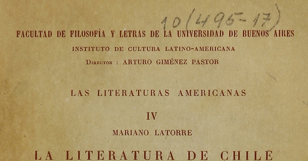La literatura de Chile