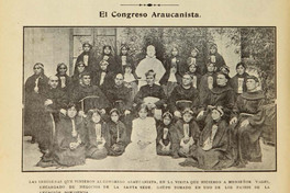 Mujeres y niñas mapuche en visita al Encargado de Negocios del Vaticano, Monseñor Francisco Vagni, junto a otros representantes de la Iglesia católica