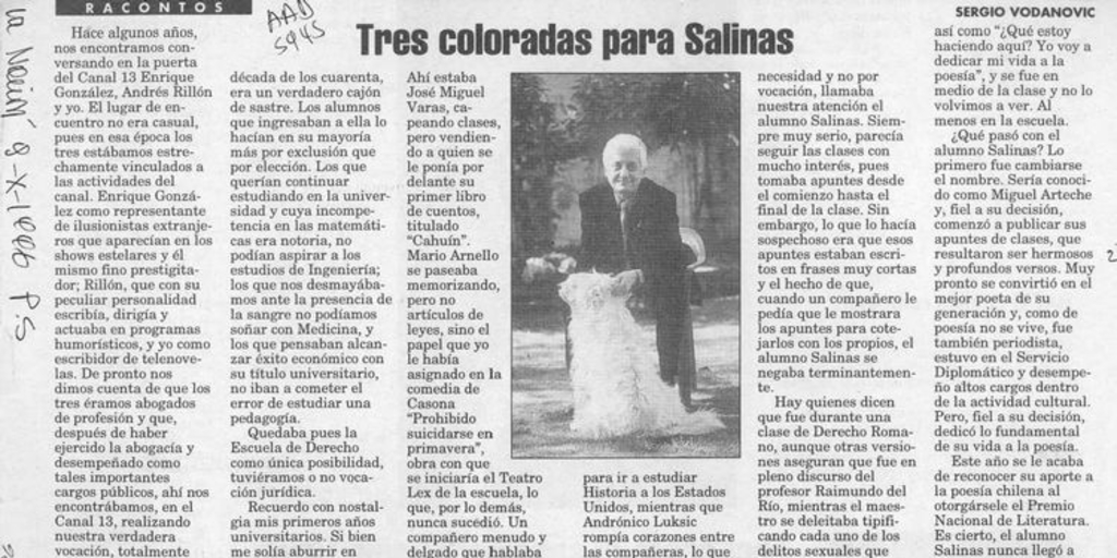 "Tres coloradas para Salinas"